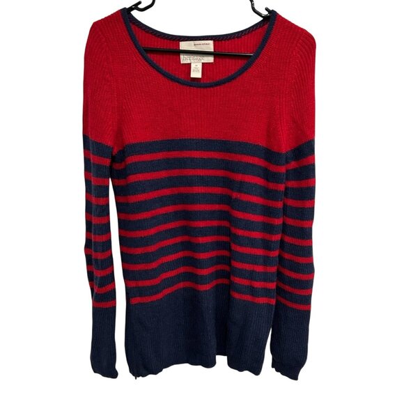 Banana Republic Heritage Red & Navy Striped Wool Blend Sweater M - Picture 1 of 8